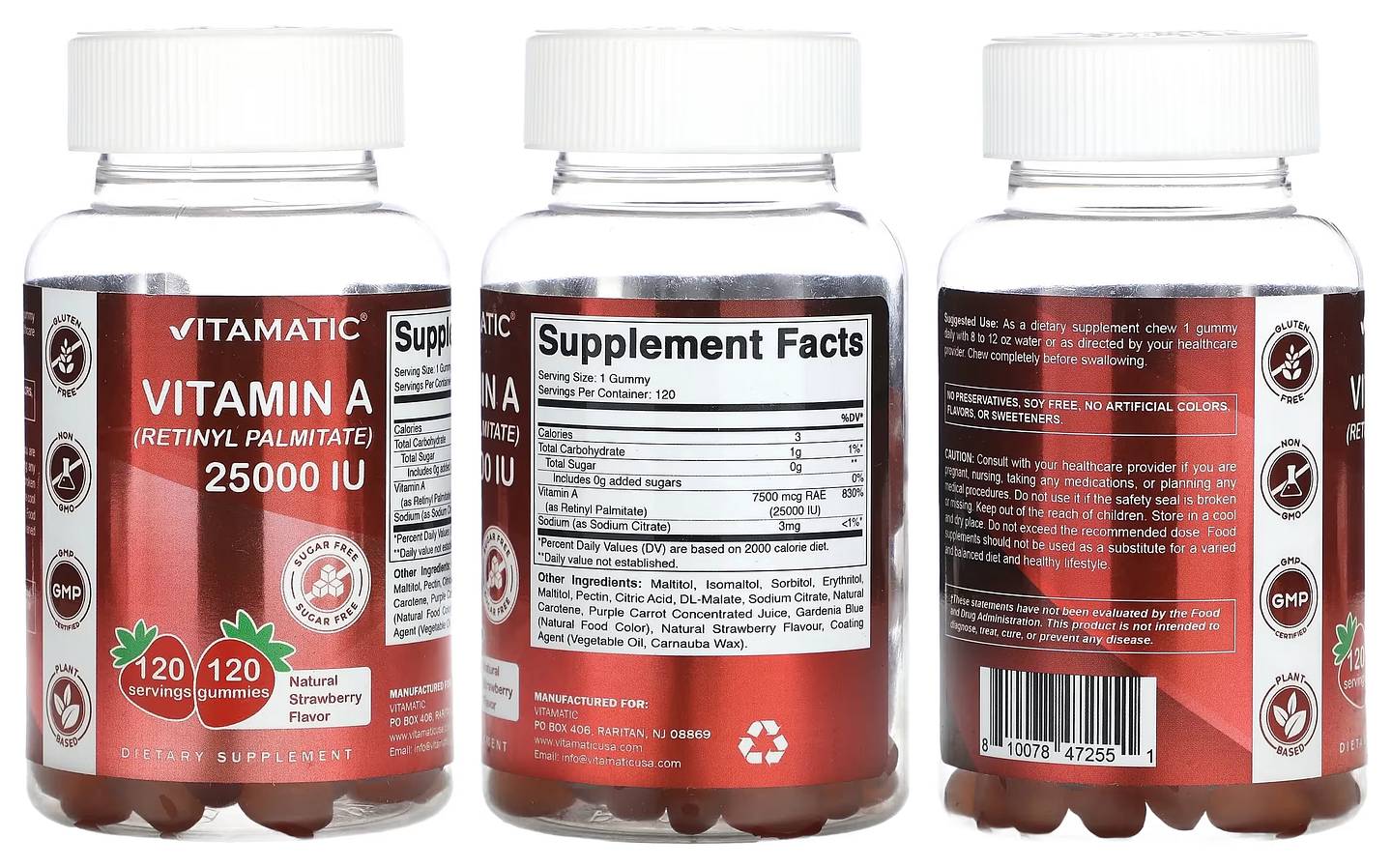 Vitamatic, Vitamin A (Retinyl Palmitate) packaging