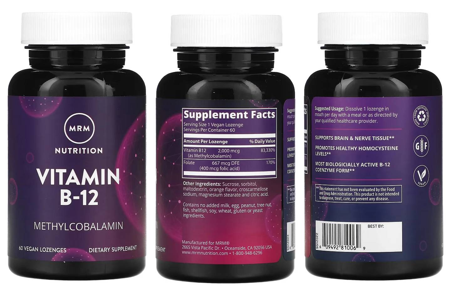 MRM Nutrition, Vitamin B-12 packaging