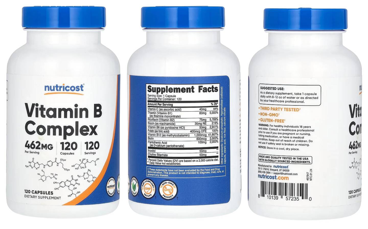 Nutricost, Vitamin B Complex packaging