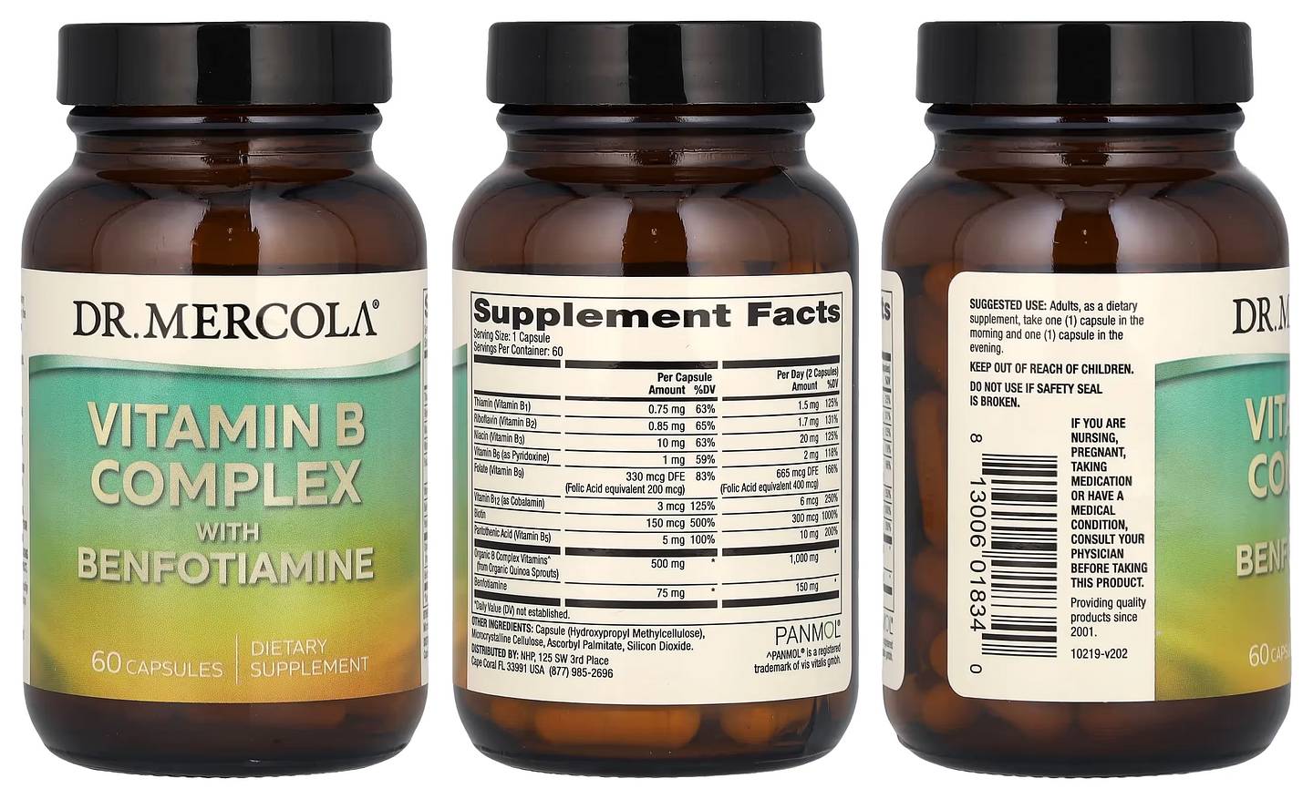 Dr. Mercola, Vitamin B Complex with Benfotiamine packaging