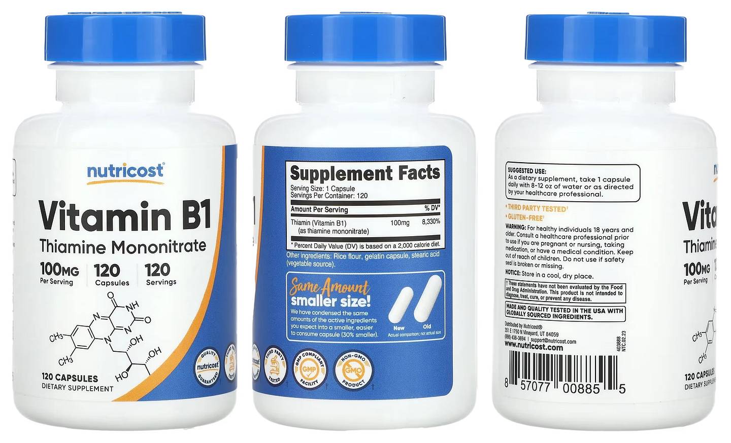 Nutricost, Vitamin B1 packaging