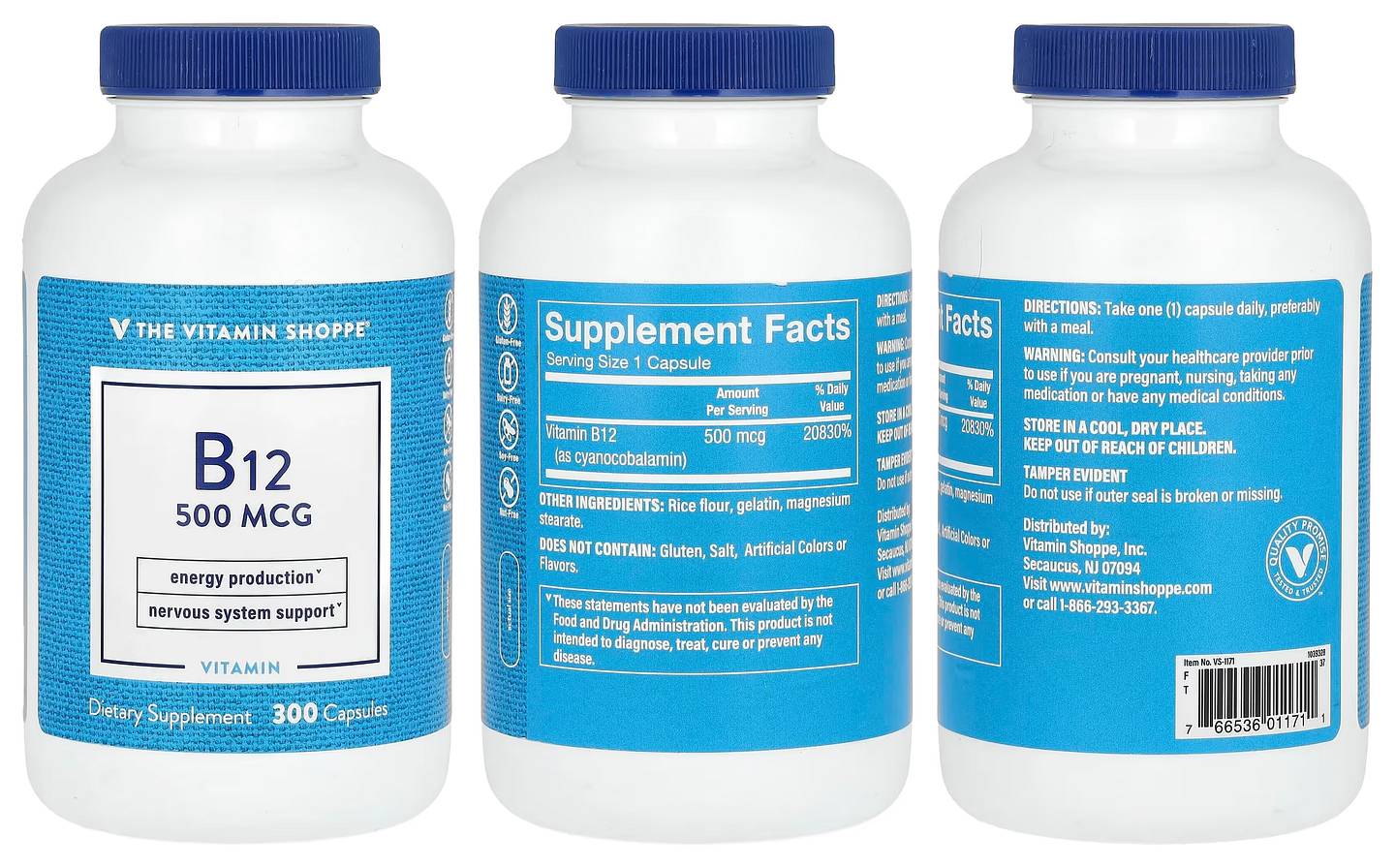 The Vitamin Shoppe, Vitamin B12 packaging