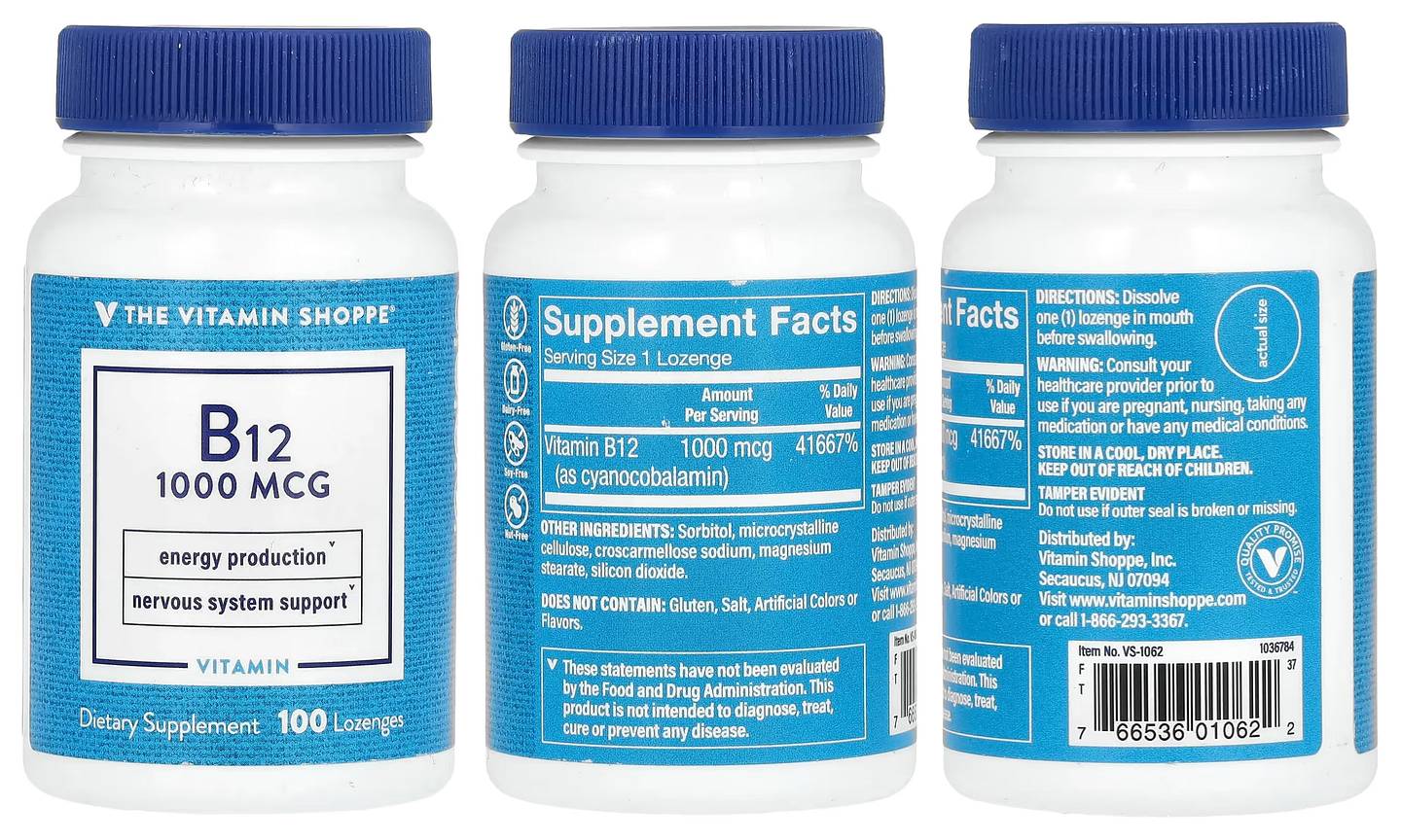 The Vitamin Shoppe, Vitamin B12 packaging