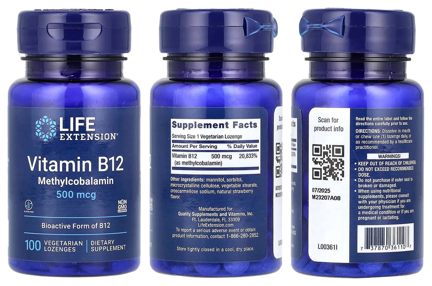 Life Extension, Vitamin B12 packaging