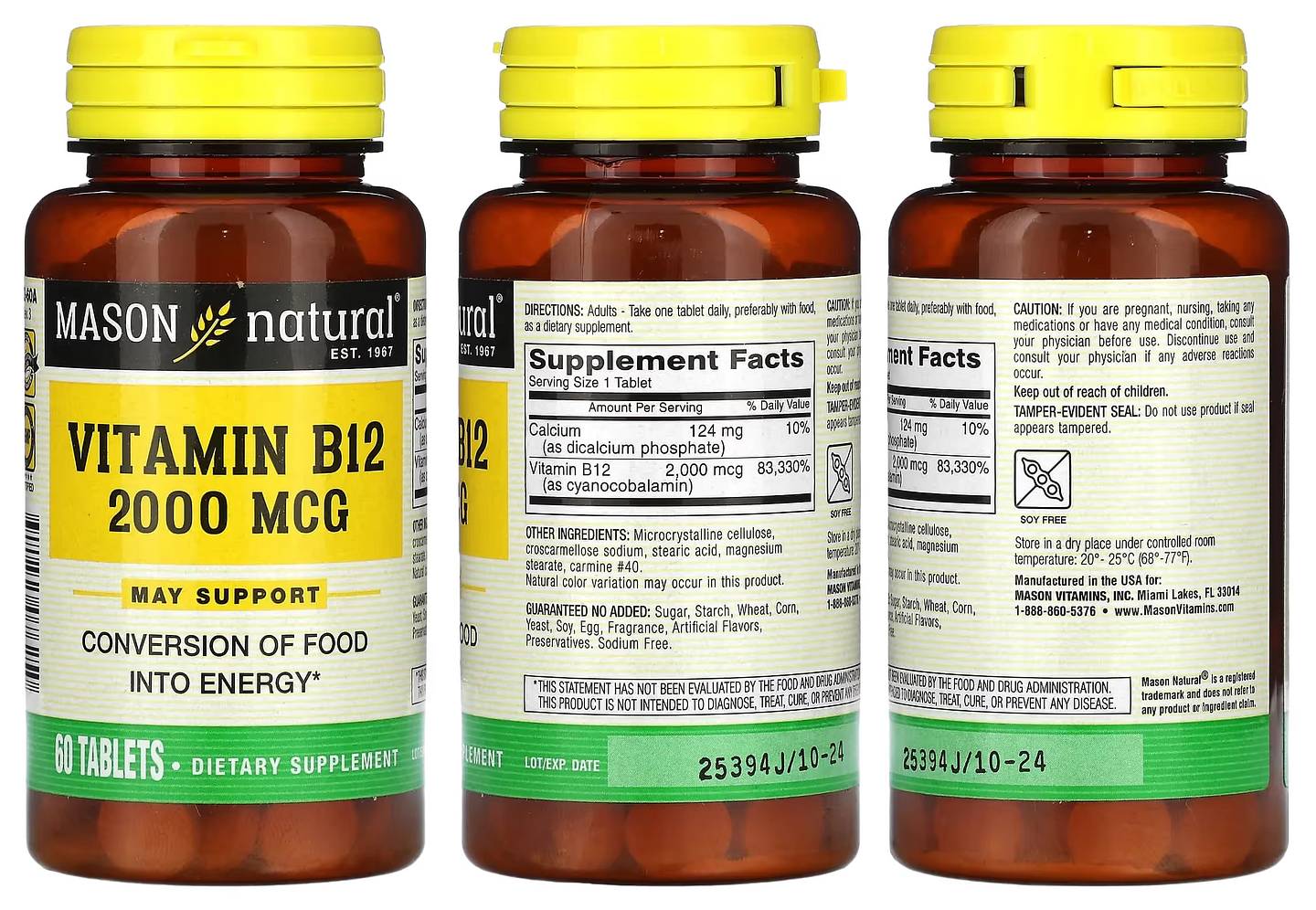 Mason Natural, Vitamin B12 packaging