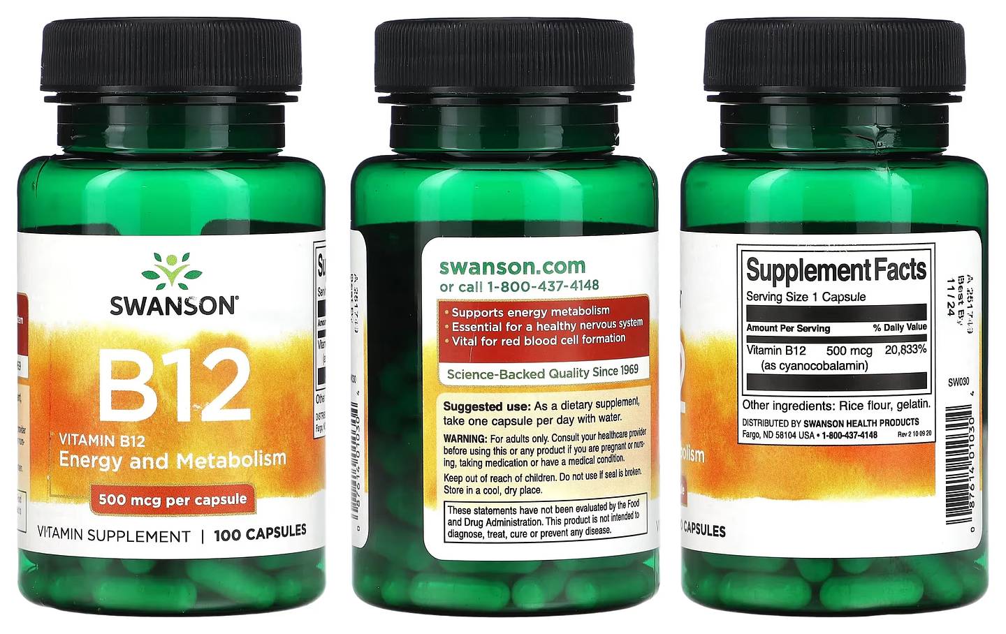 Swanson, Vitamin B12 packaging