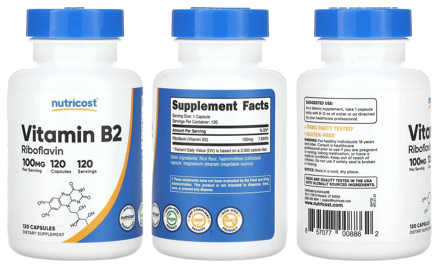 Nutricost, Vitamin B2 packaging