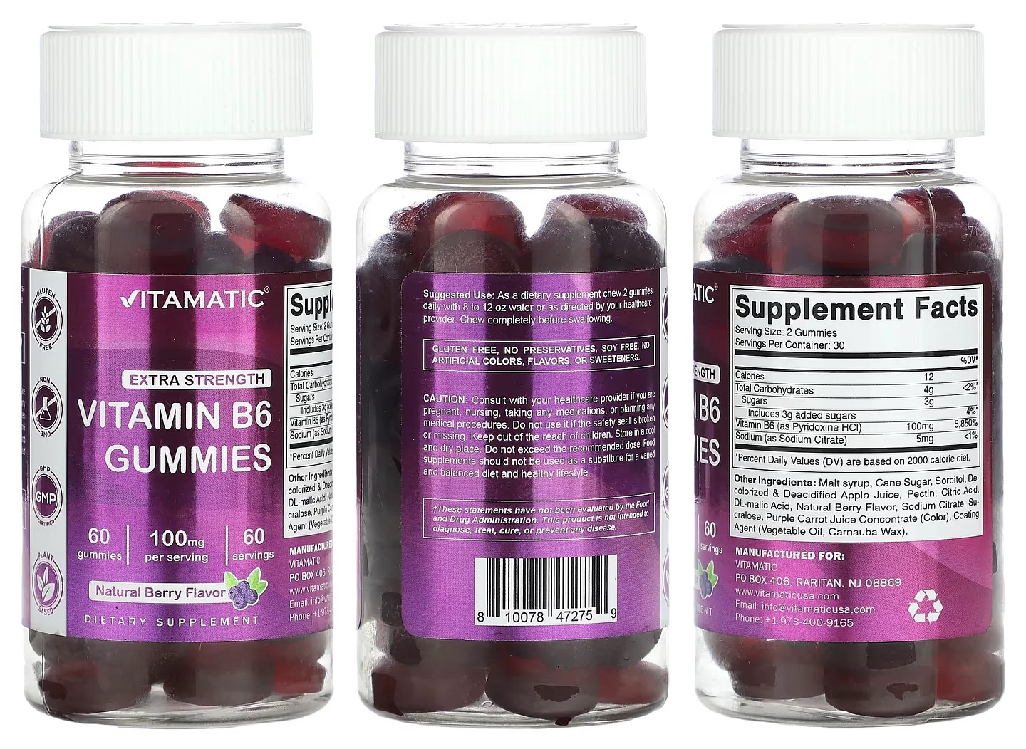 Vitamatic, Vitamin B6 packaging