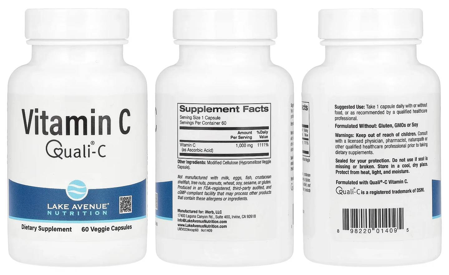 Lake Avenue Nutrition, Vitamin C packaging