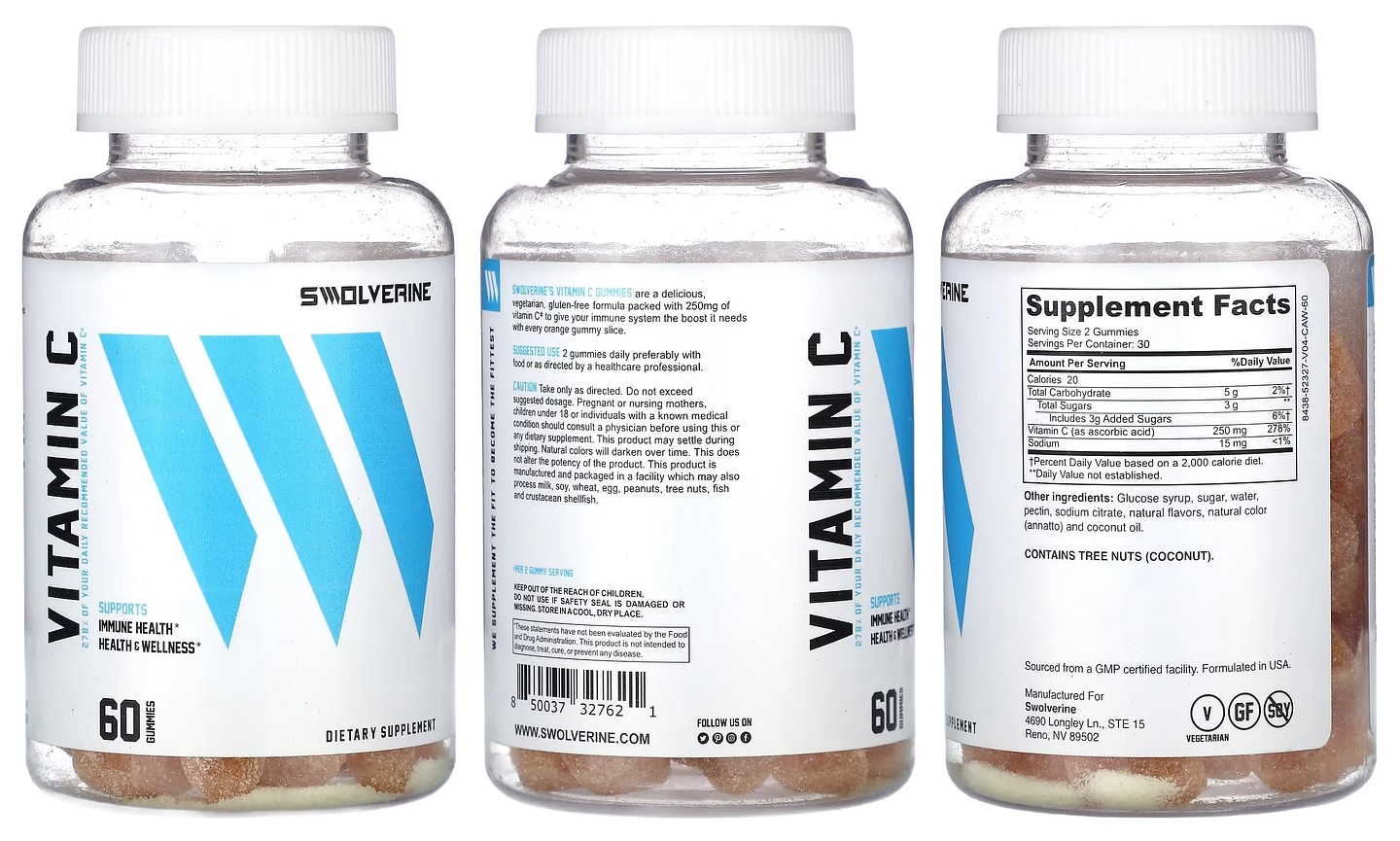 Swolverine, Vitamin C packaging