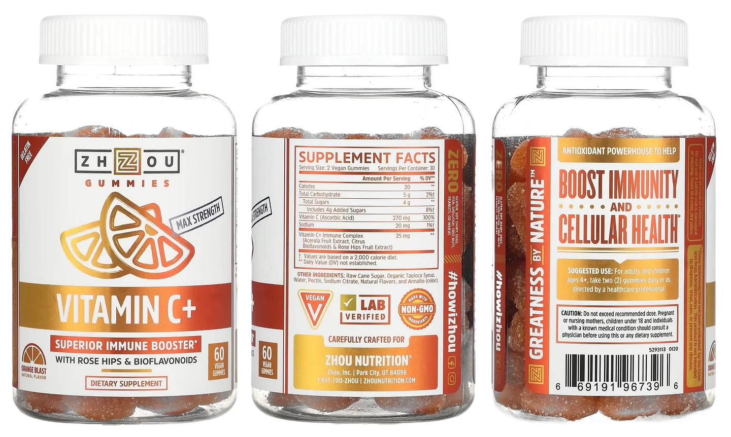 Zhou Nutrition, Vitamin C+ packaging