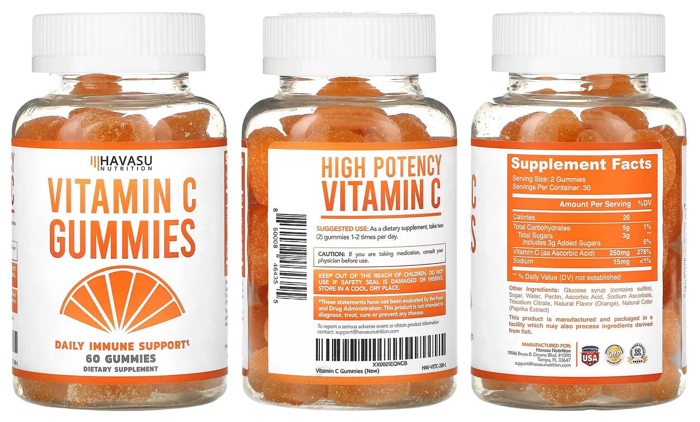 Havasu Nutrition, Vitamin C Gummies packaging