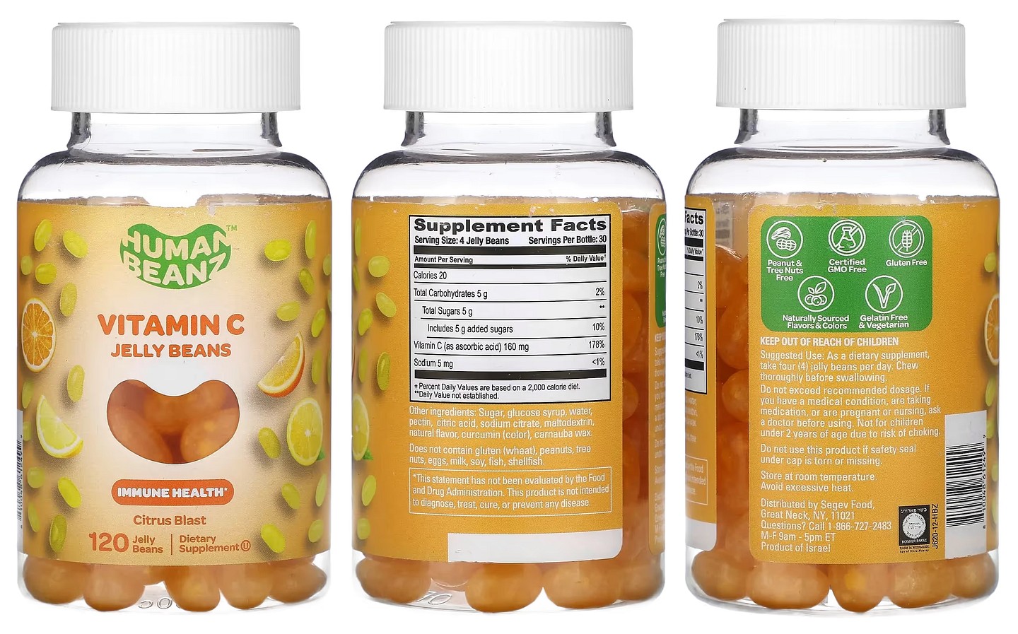 Human Beanz, Vitamin C Jelly Beans, Citrus Blast packaging