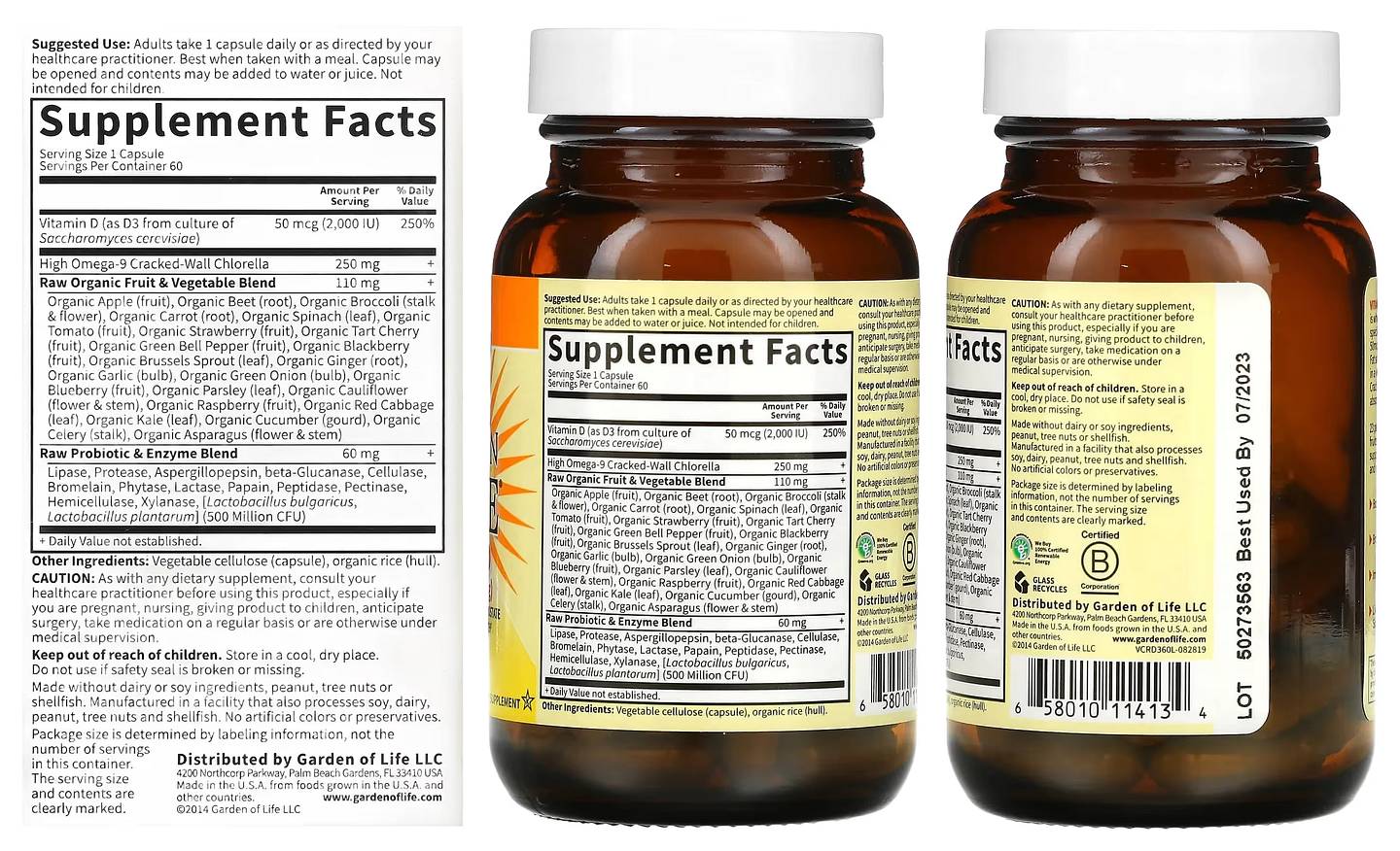 Garden of Life, Vitamin Code packaging