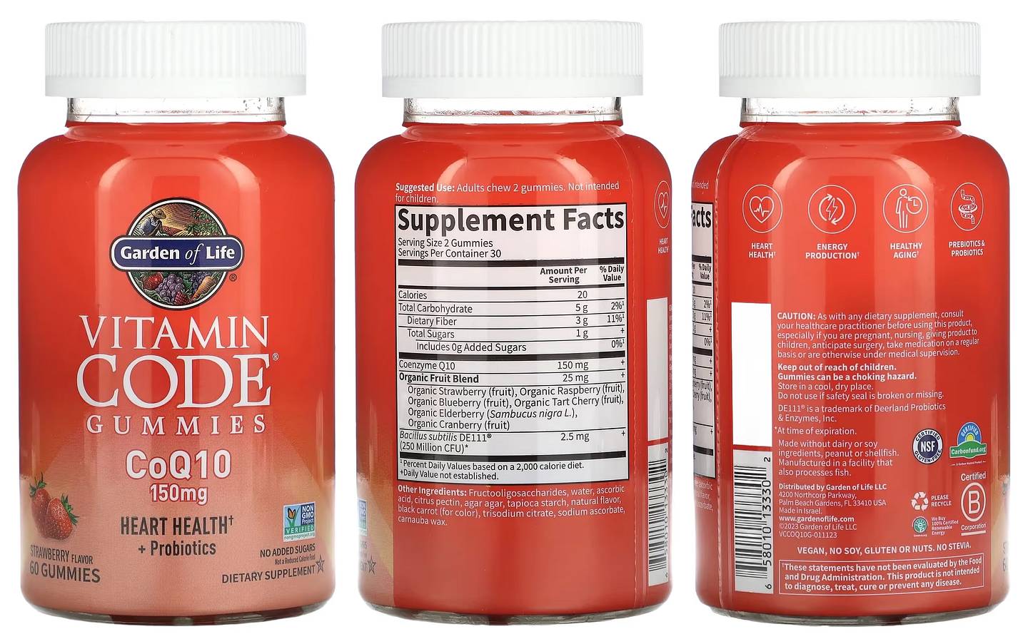 Garden of Life, Vitamin Code Gummies, CoQ10, Strawberry, 150 mg packaging