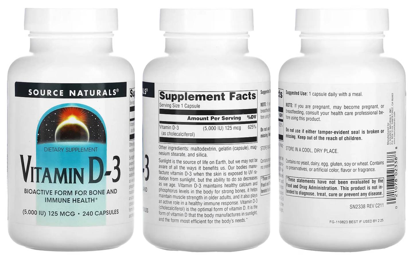 Source Naturals, Vitamin D-3 packaging