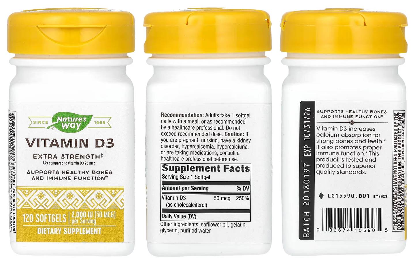 Nature's Way, Vitamin D3 packaging
