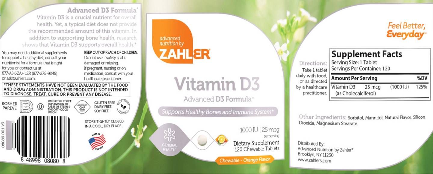 Zahler, Vitamin D3 label