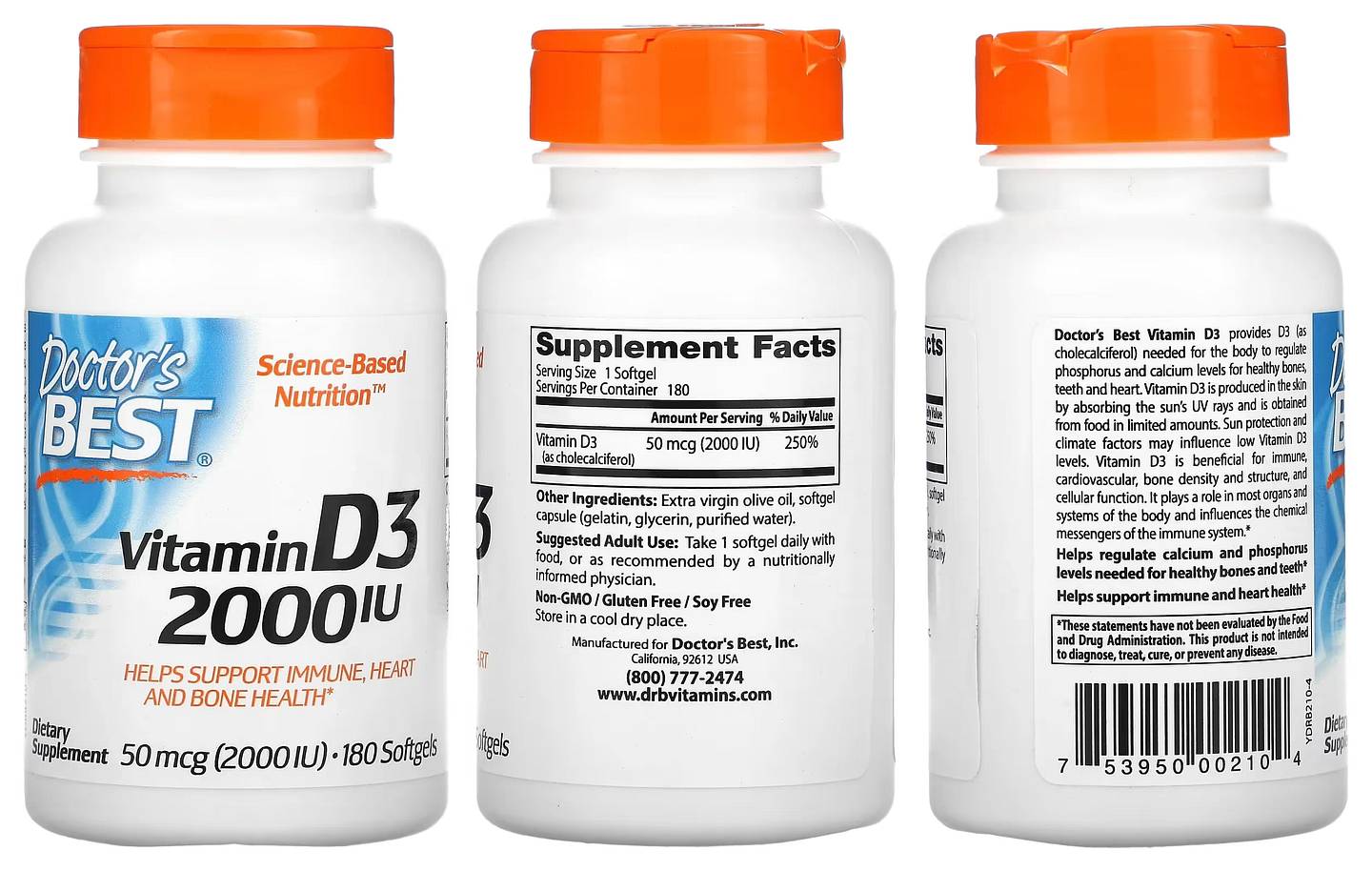 Doctor's Best, Vitamin D3 packaging