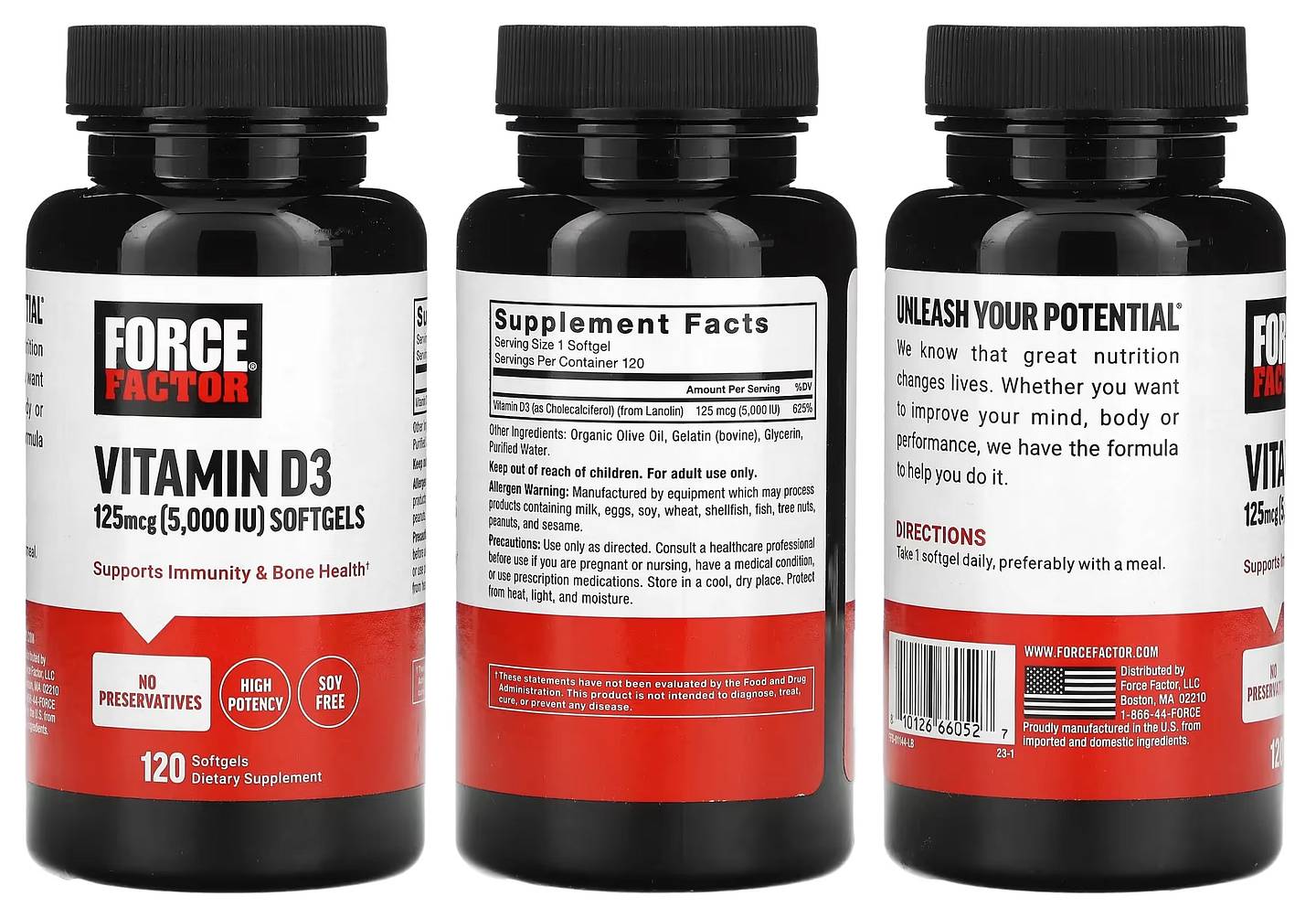 Force Factor, Vitamin D3 packaging