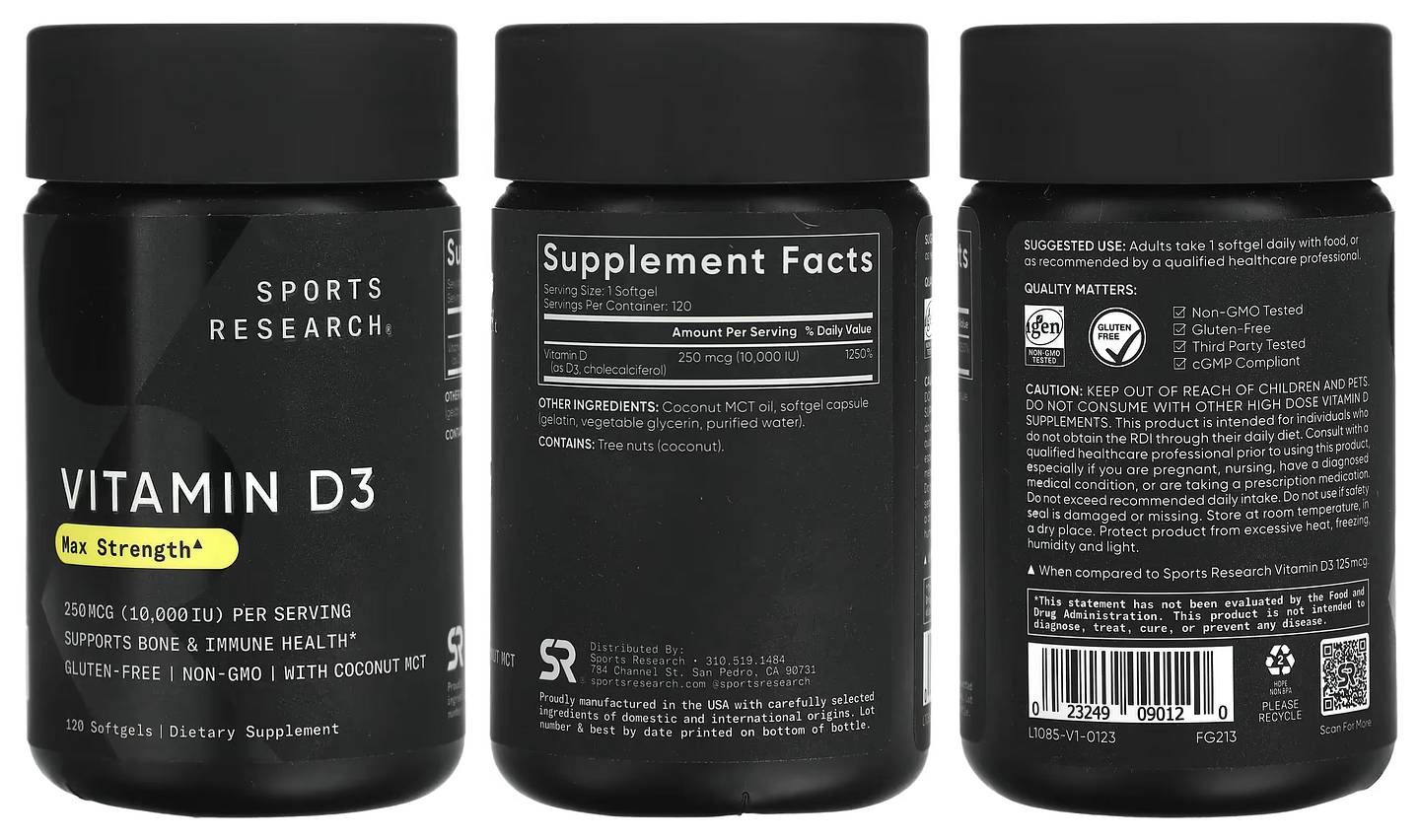 Sports Research, Vitamin D3 packaging