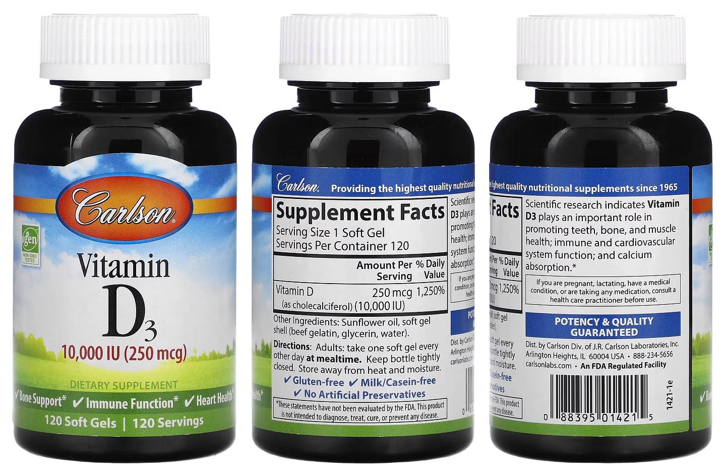 Carlson, Vitamin D3 packaging