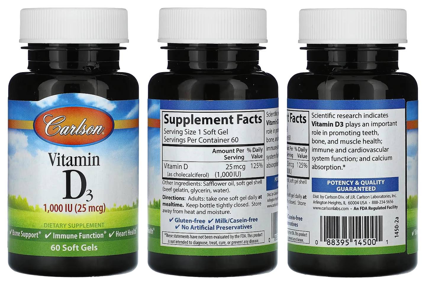 Carlson, Vitamin D3 packaging