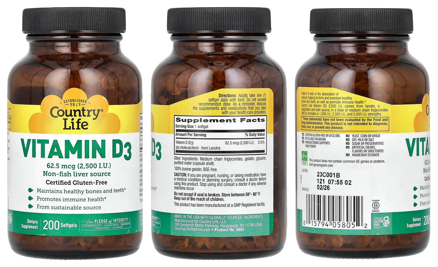 Country Life, Vitamin D3 packaging