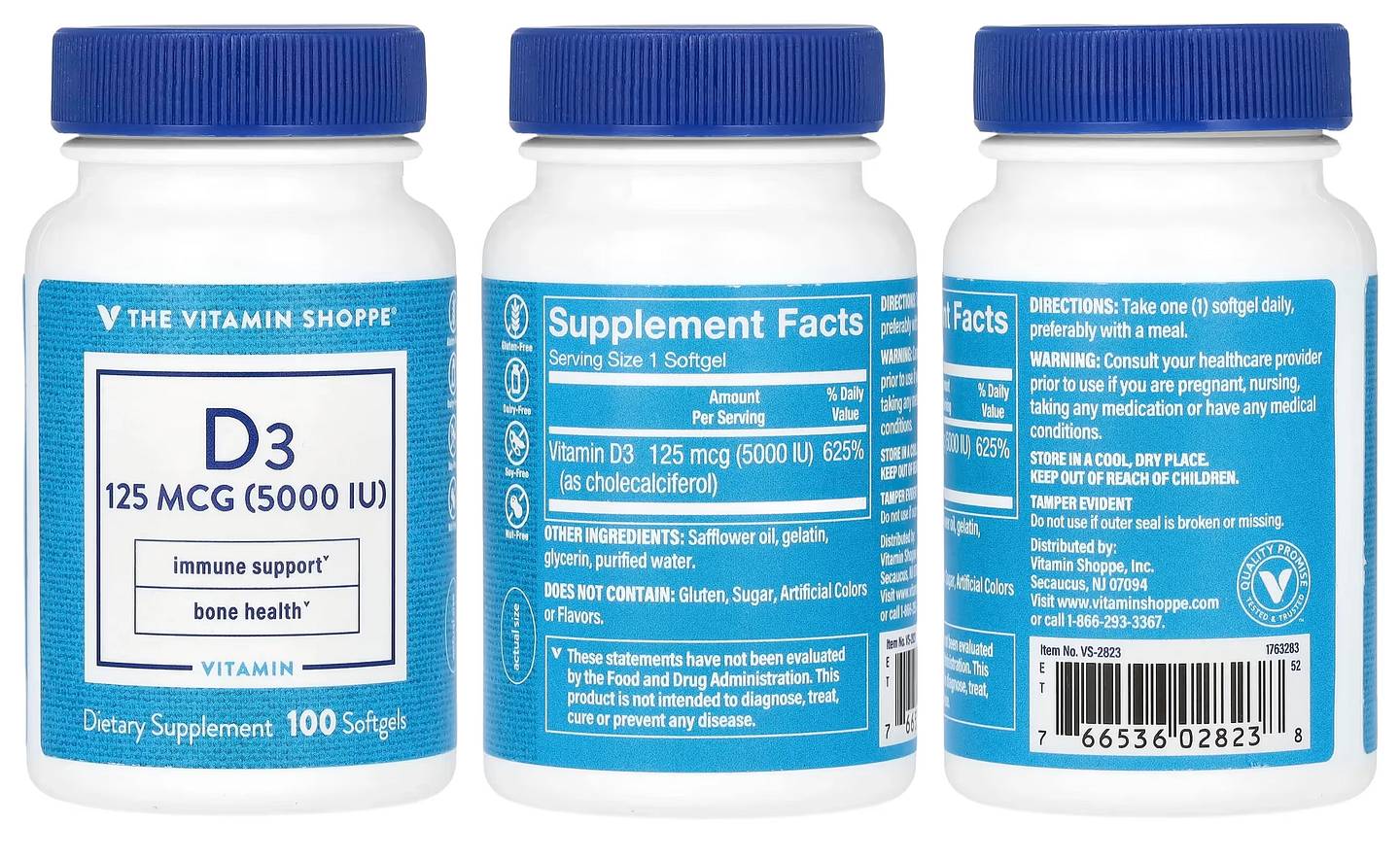 The Vitamin Shoppe, Vitamin D3 packaging