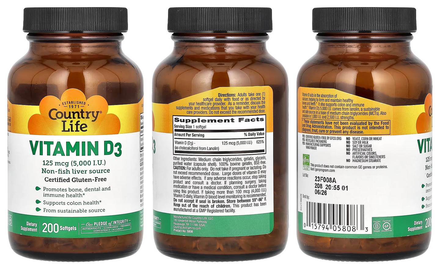 Country Life, Vitamin D3 packaging