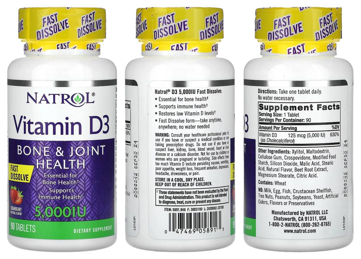 Natrol, Vitamin D3 packaging