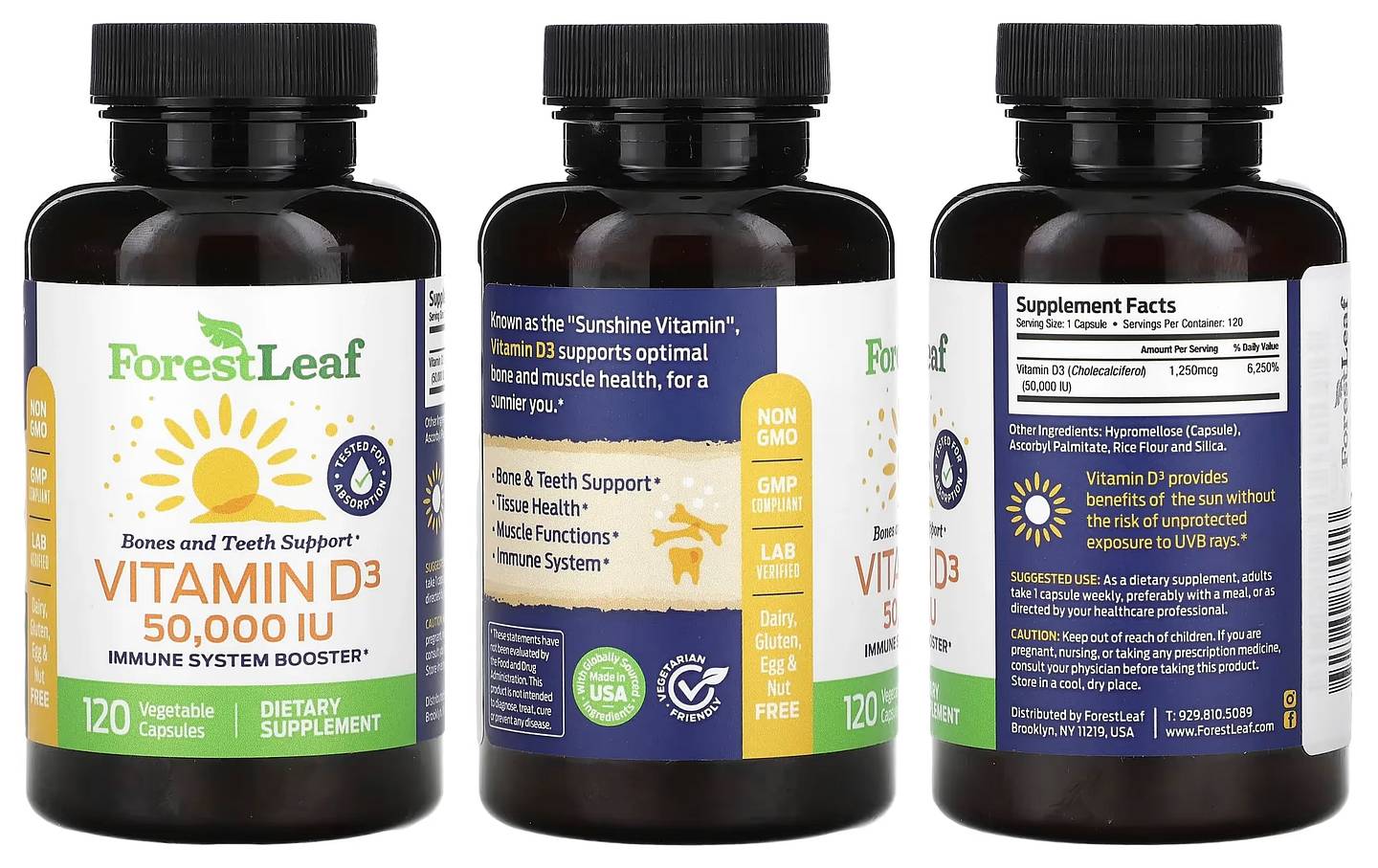 Forest Leaf, Vitamin D3 packaging