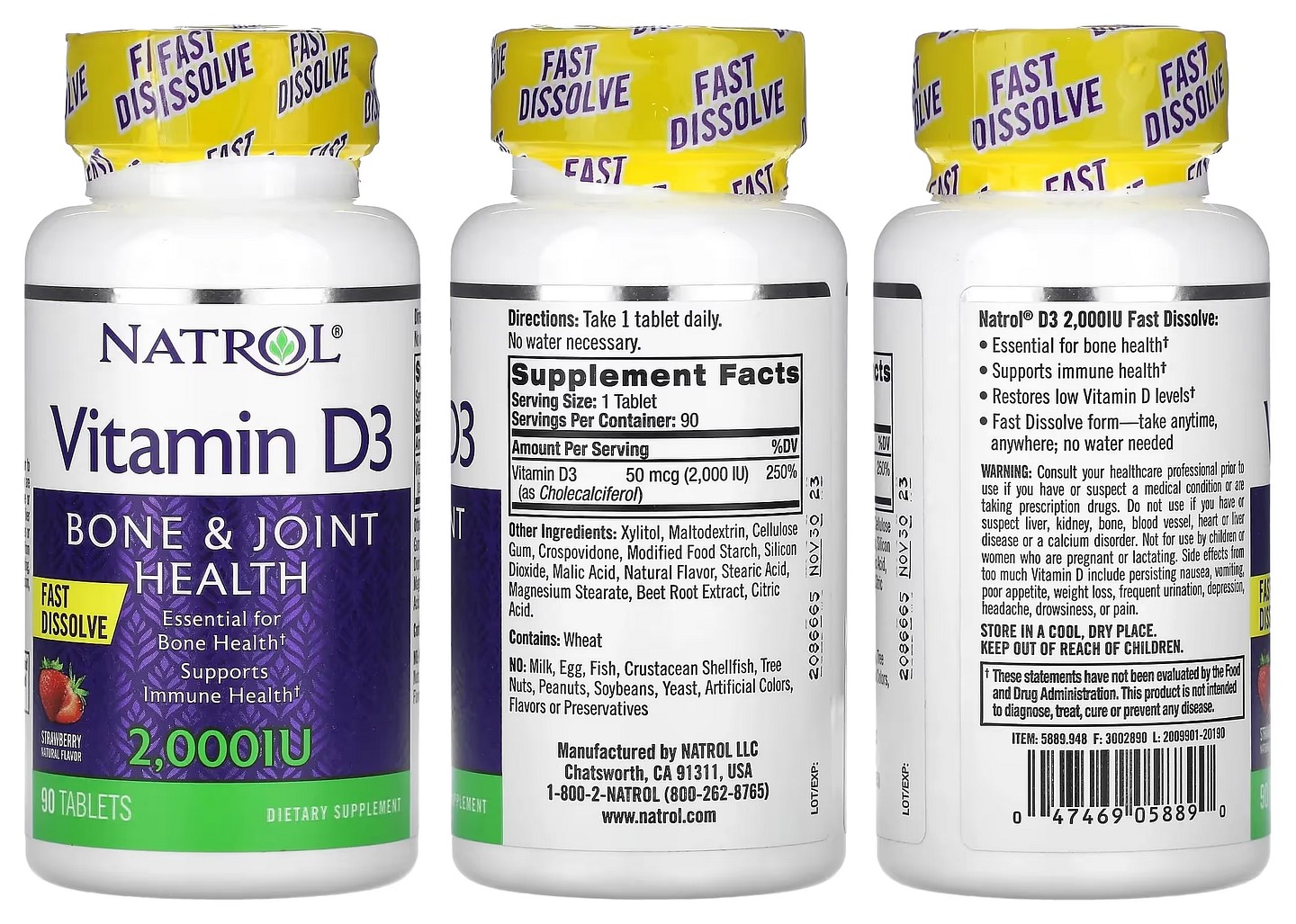 Natrol, Vitamin D3 packaging