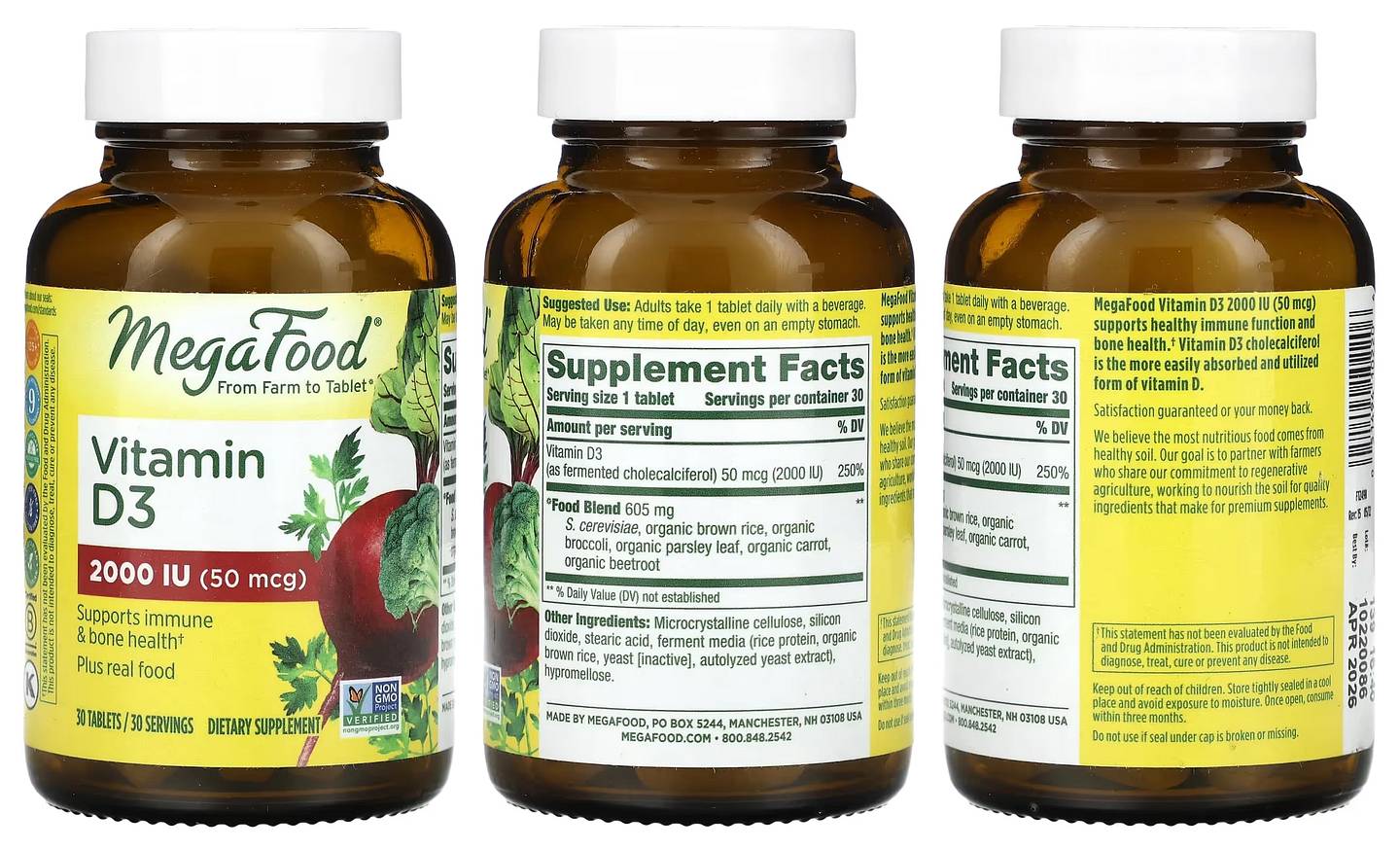 MegaFood, Vitamin D3 packaging