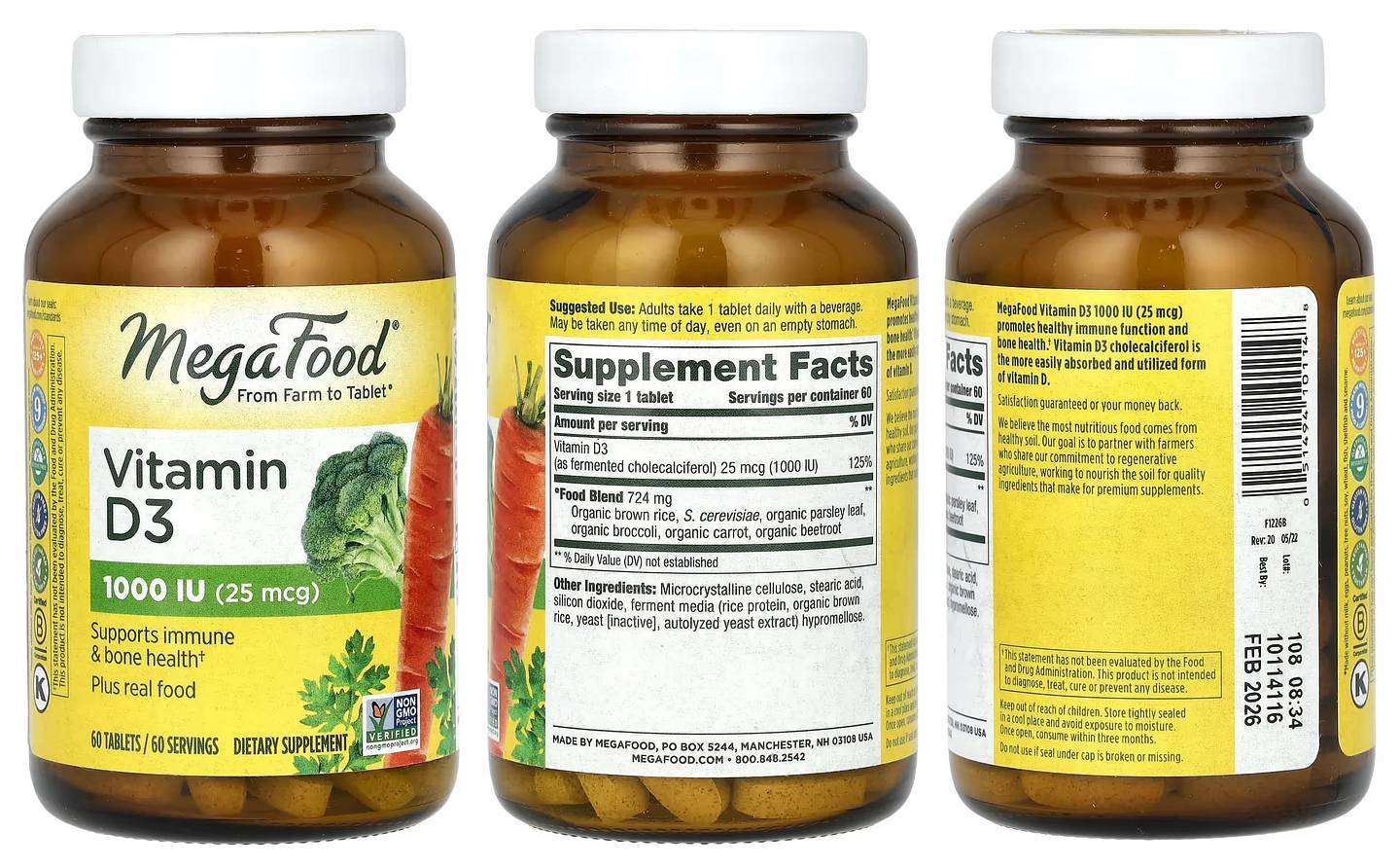 MegaFood, Vitamin D3 packaging