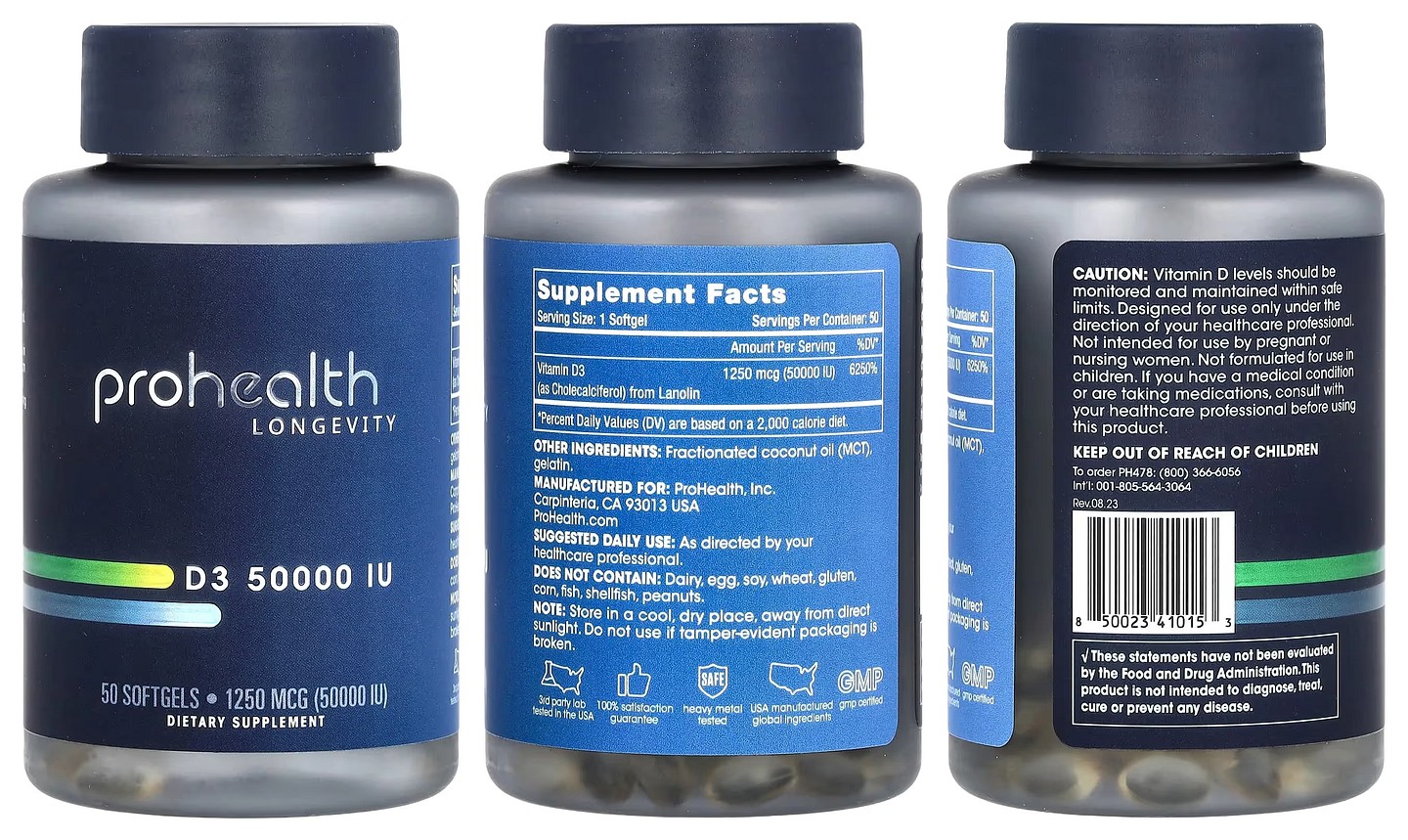 ProHealth Longevity, Vitamin D3 packaging