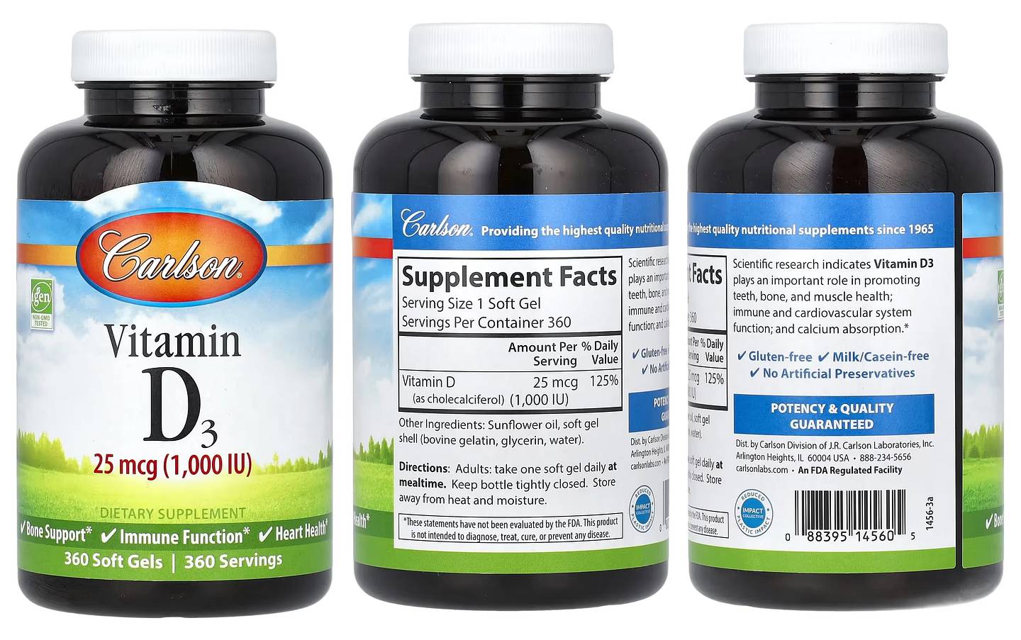 Carlson, Vitamin D3 packaging