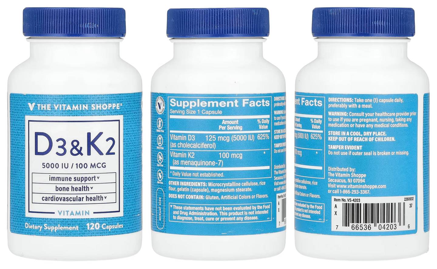 The Vitamin Shoppe, Vitamin D3 & K2 packaging