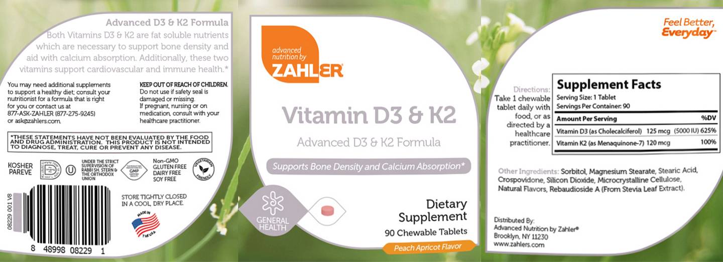 Zahler, Vitamin D3 & K2 label