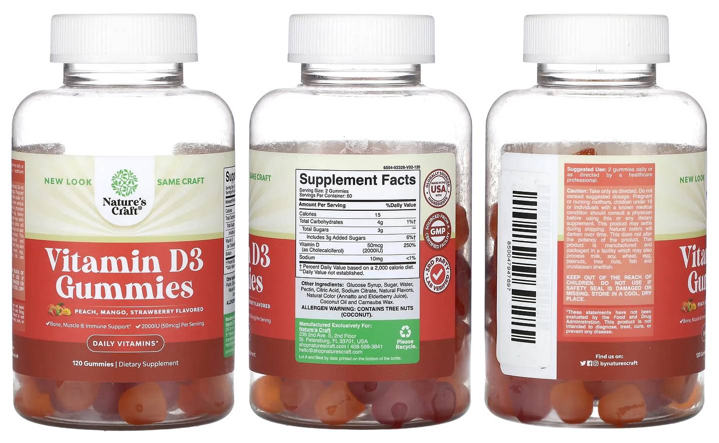 Nature's Craft, Vitamin D3 Gummies packaging