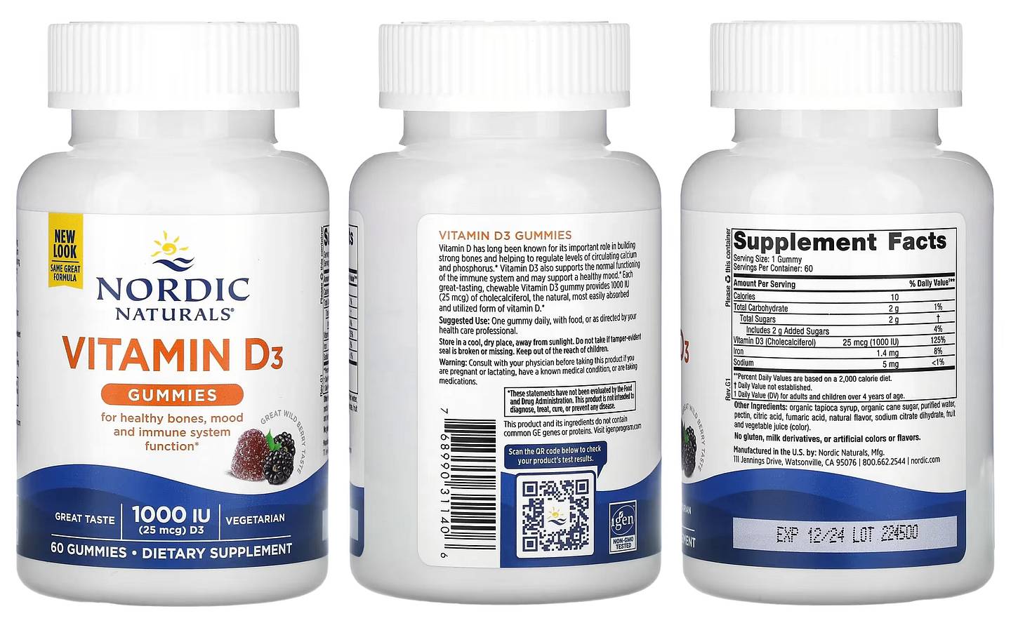 Nordic Naturals, Vitamin D3 Gummies packaging