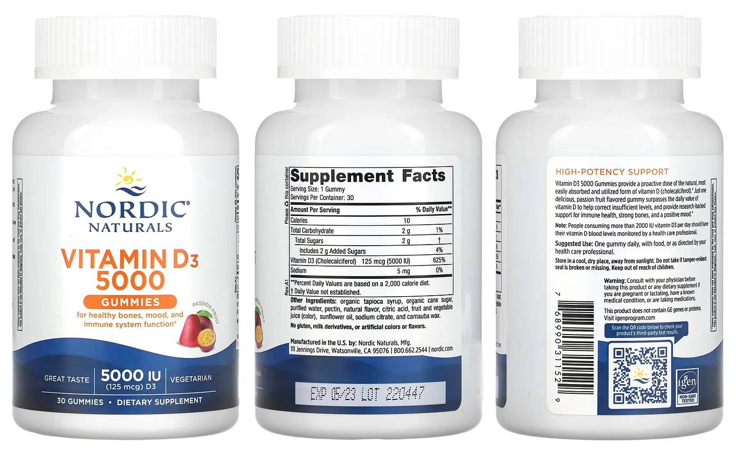 Nordic Naturals, Vitamin D3 Gummies packaging