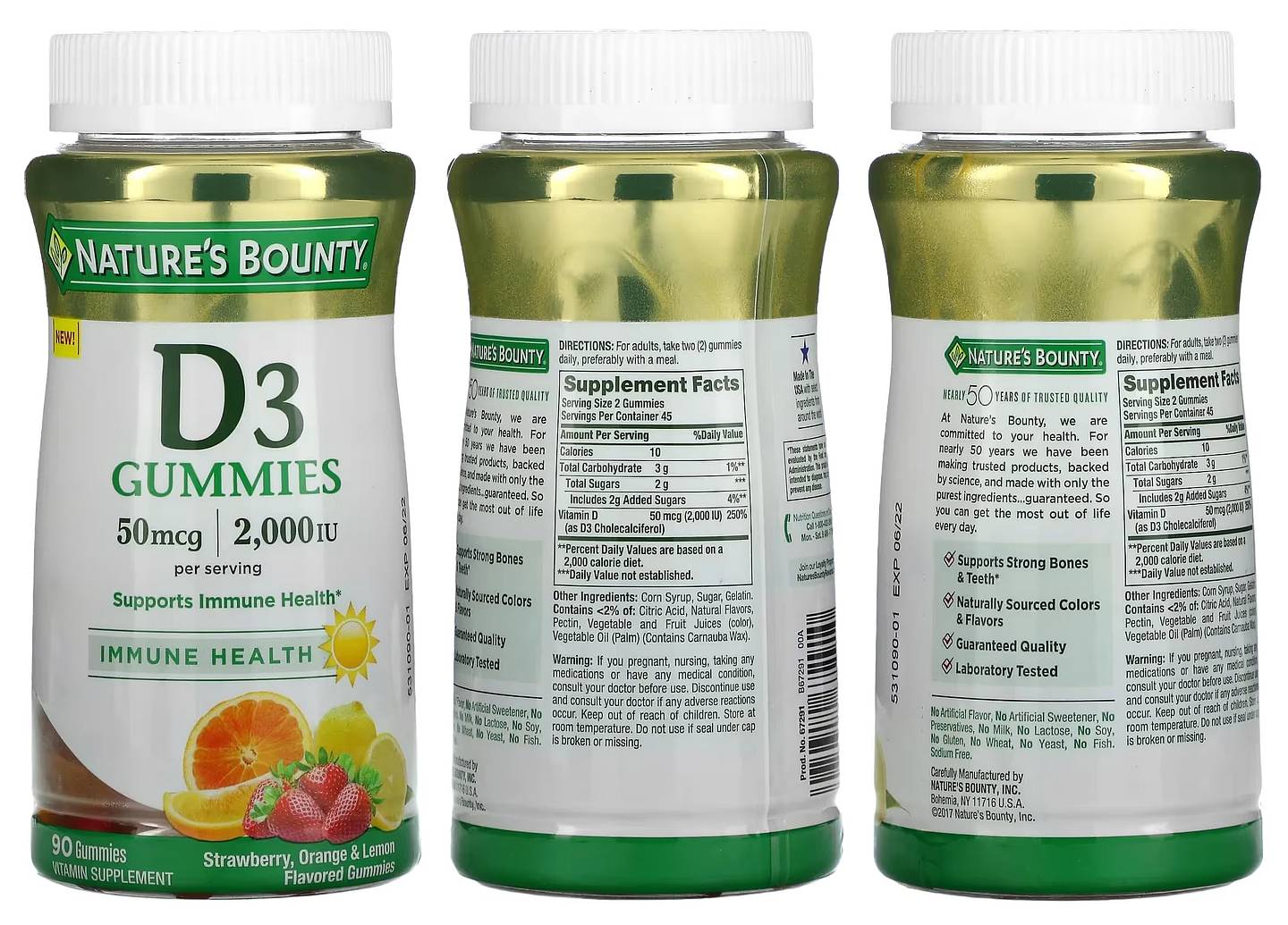 Nature's Bounty, Vitamin D3 Gummies packaging