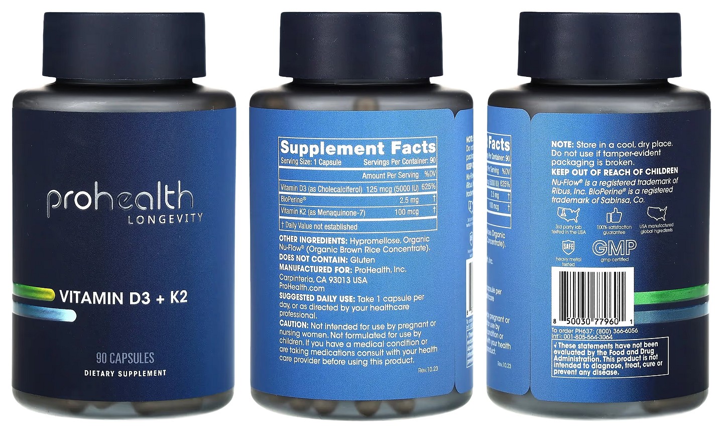 ProHealth Longevity, Vitamin D3 + K2 packaging