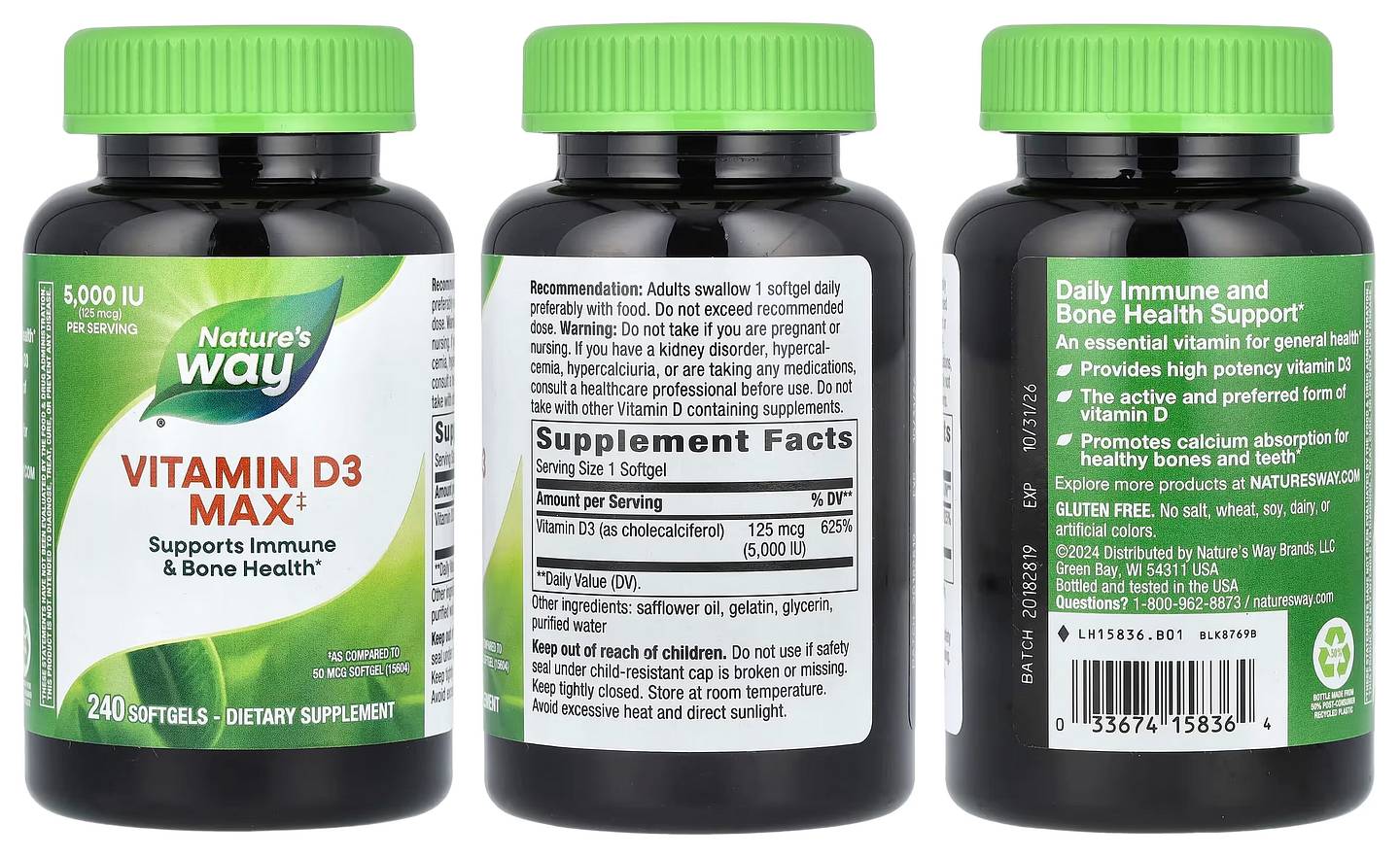 Nature's Way, Vitamin D3 Max packaging