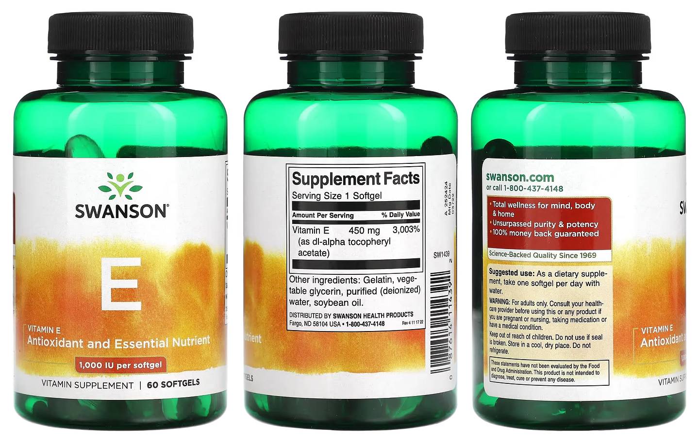 Swanson, Vitamin E packaging