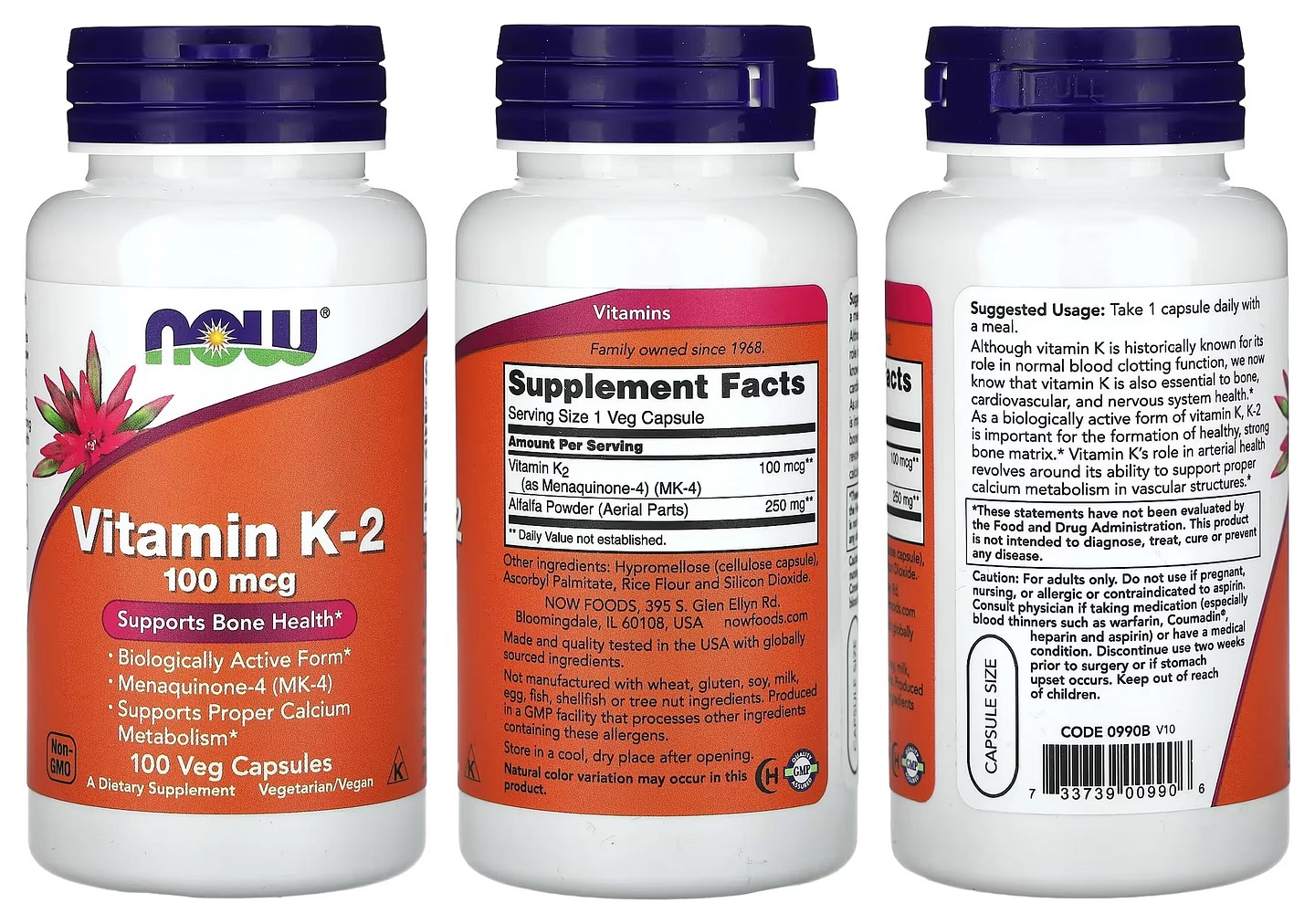 NOW Foods, Vitamin K-2 packaging