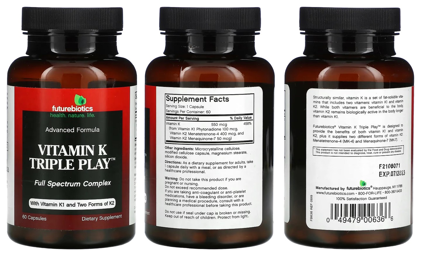 Futurebiotics, Vitamin K Triple Play packaging