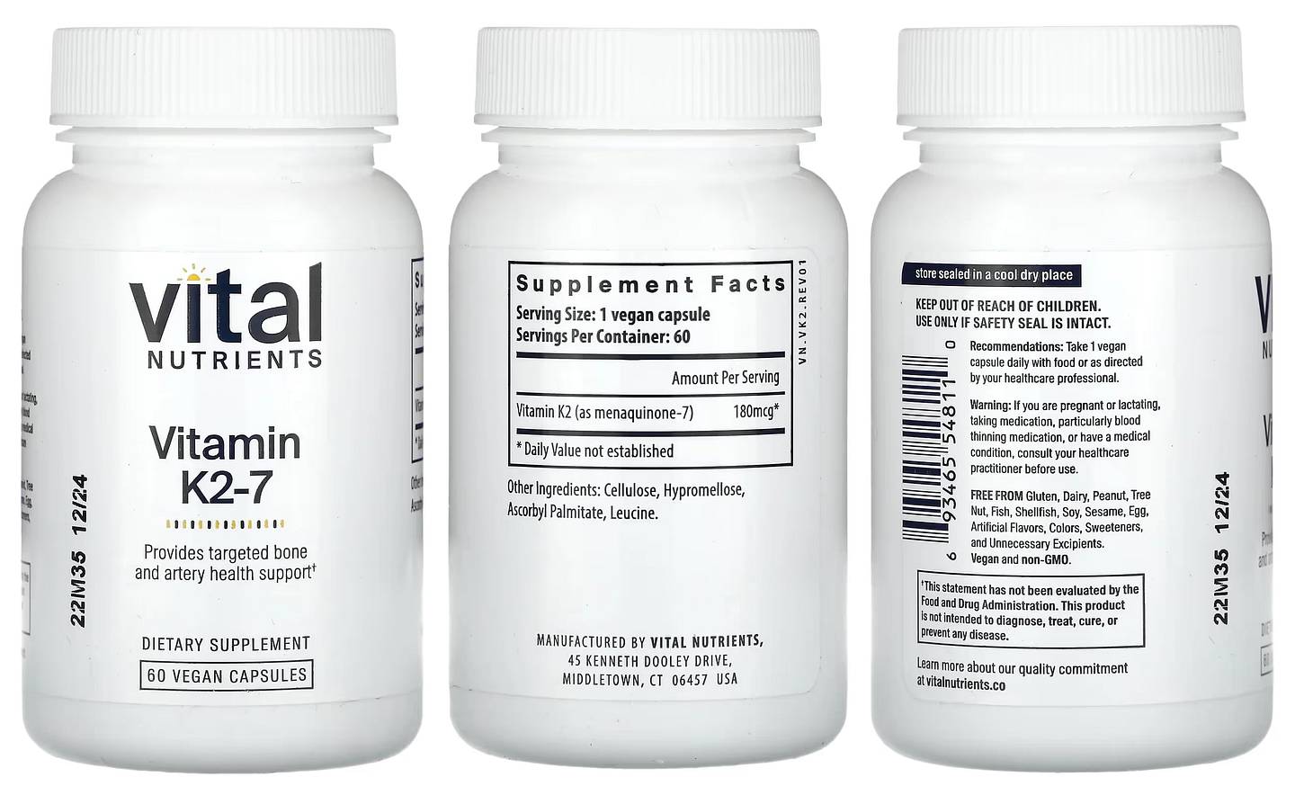 Vital Nutrients, Vitamin K2-7 packaging