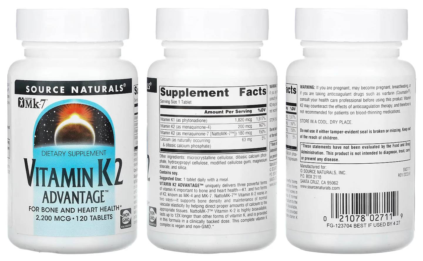 Source Naturals, Vitamin K2 Advantage packaging